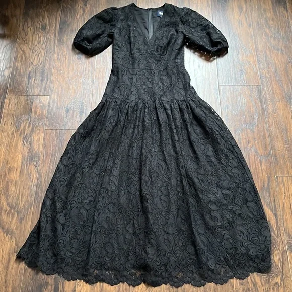 Shoshanna | Dresses | Shoshanna Midnight Black Lace Maxi Dress | Poshmark